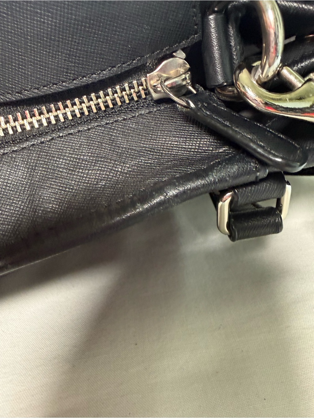 Coach Black Saffiano Leather Diaper Tote Crossbody Baby Bag Laptop Travel Purse - Picture 11 of 16